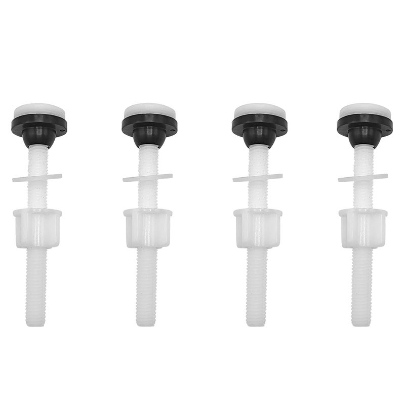 ECUDIS Toilet Tank Plastic Bolts, 4 Pack Tank to Bowl Bathroom Toilet Repair Kits Fitting Screws and Seal Set, Pan Head Bolts Fits Two Piece Toilet(White) - Image 1